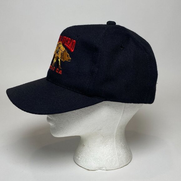 Vintage 106th Avcad Fresno CA Snapback Hat Embroidered Bear Logo Black - Picture 3 of 8